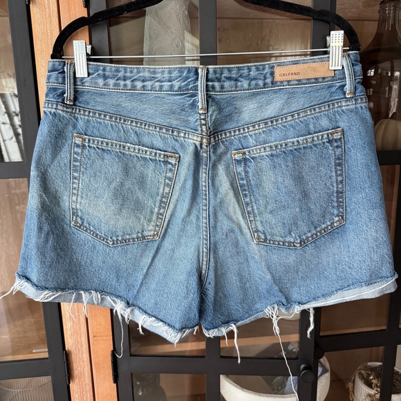 GRLFRND Denim shorts Kerry high rise cuffed distressed light wash raw hem jean - Picture 3 of 12